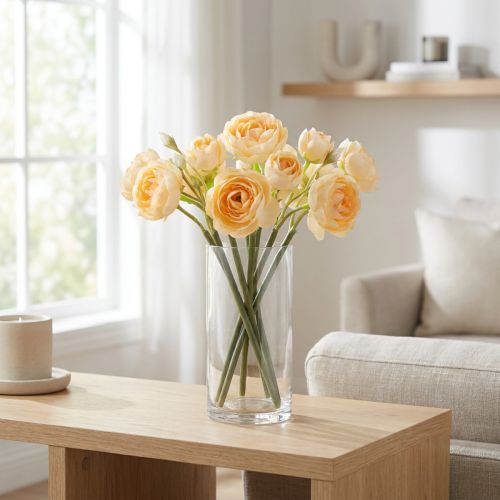 Ranunculus flower branch for decorative vase arrangements, 32cm, 5 pieces | Floristik24.ie