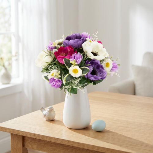 Artificial flower bouquet of anemones, spring decoration, versatile in a modern design, 26cm | Floristik24.ie