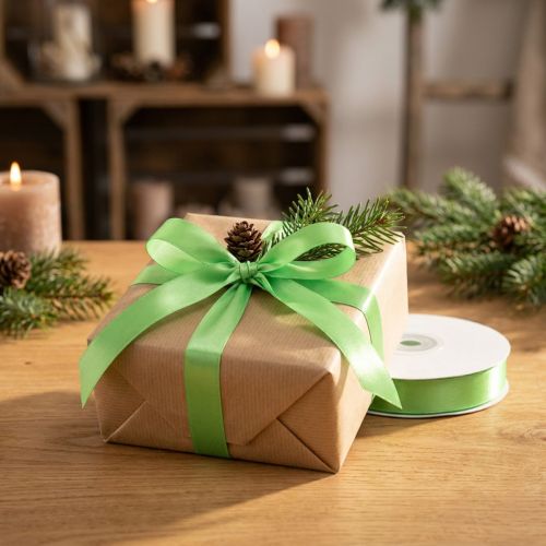 Gift and decoration ribbon 15mm x 50m light green | Floristik24.ie