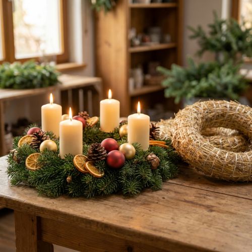 Straw wreath Ø35cm natural - decorative wreath for crafting & Advent, set of 5 | Floristik24.ie