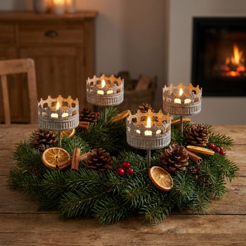 Candle holder for sticking tealight holder antique Ø7cm 4pcs | Floristik24.ie