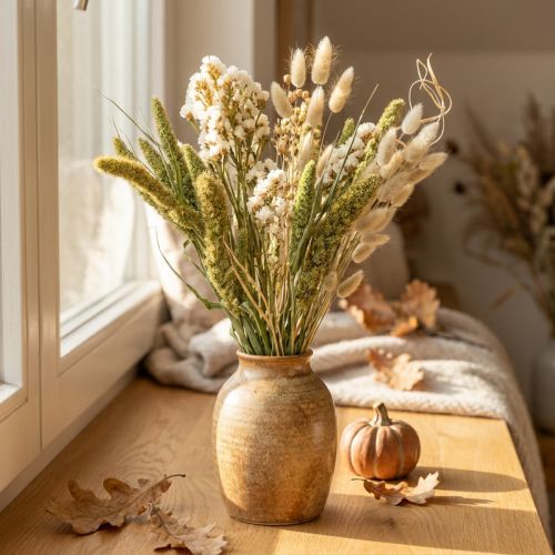 Dry flower bouquet with wild grasses and grain 40-60cm 50g | Floristik24.ie