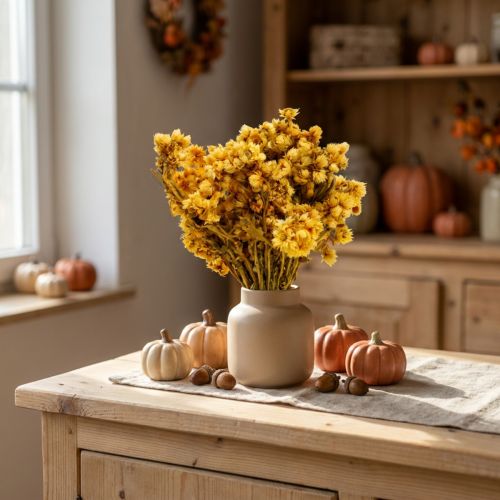 Mini straw flower yellow dried flowers bunch dry bouquet H20cm 15g | Floristik24.ie