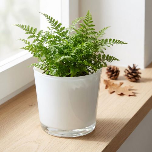 Glass planter white Ø11.5cm H11cm | Floristik24.ie