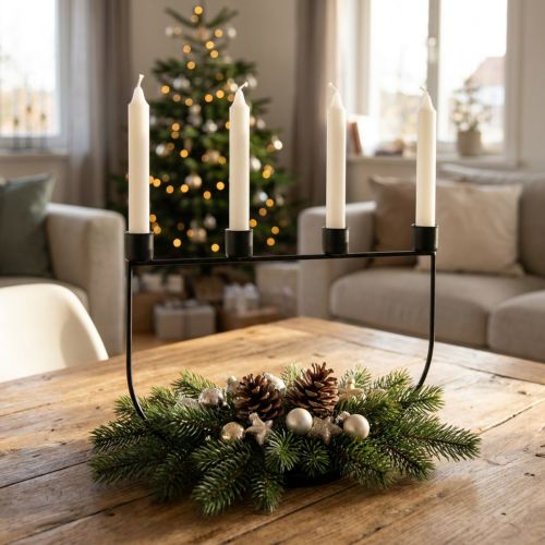Candlestick, candle holder Advent wreath 27.5cm H18.5cm | Floristik24.ie
