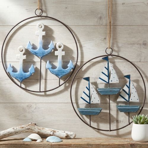 Decorative metal ring for hanging sailing boats / anchors Ø18cm 2 pcs | Floristik24.ie