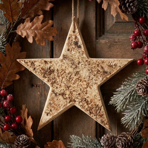 Wooden stars decorative decorative hanger rustic decorative wood Ø20cm | Floristik24.ie