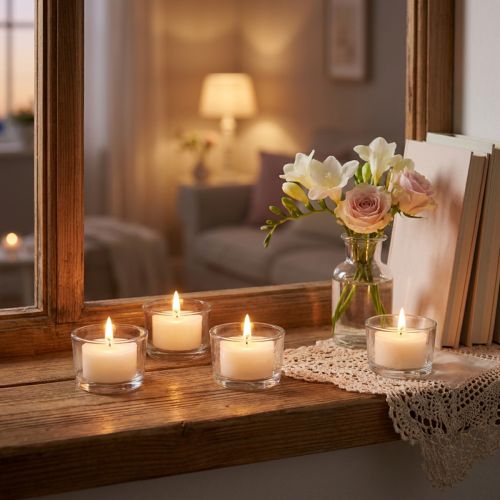 Product Scented tea lights Fresh Flower scented tea lights white Ø25cm 7h 18 pcs