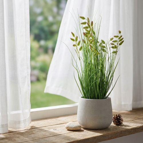 Quaking Grass Artificial Grasses Artificial Potted Plant 36cm | Floristik24.ie