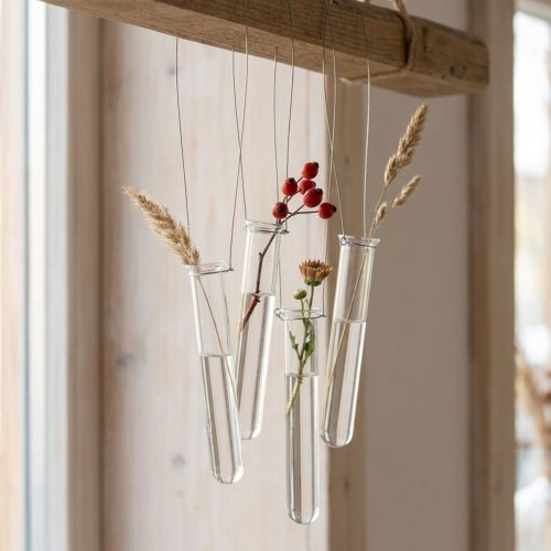 Test tube decorative glass for hanging mini vase Ø2.4cm H22.5cm | Floristik24.ie