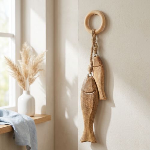 Fish made of mango wood wooden fish for hanging natural 10/15cm | Floristik24.ie