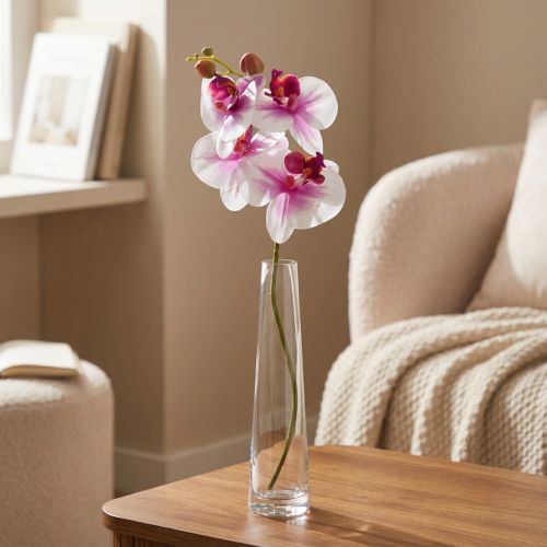 Orchid Artificial Phalaenopsis 4 Flowers White Pink 72cm | Floristik24.ie