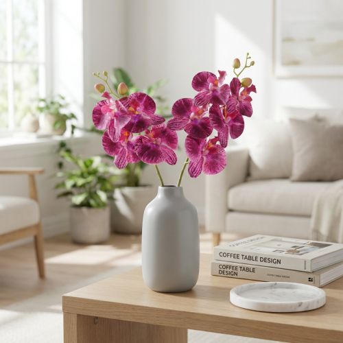 Orchid flamed Artificial Phalaenopsis Violet 72cm | Floristik24.ie