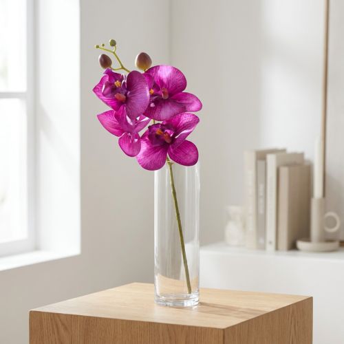Orchid Artificial Phalaenopsis 4 Flowers Fuchsia 72cm | Floristik24.ie