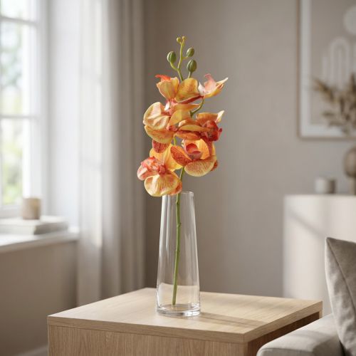 Product Orchid artificial Phalaenopsis flamed red yellow 78cm
