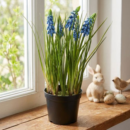 Hyacinths artificial in pot blue 24cm | Floristik24.ie