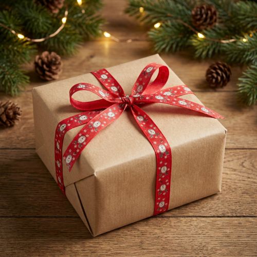 Christmas ribbon with reindeer decorative ribbon red 15mm 18m | Floristik24.ie