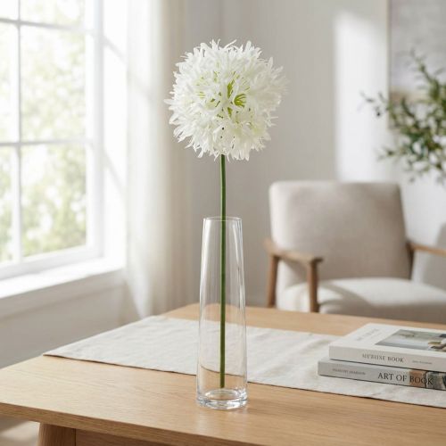 Ornamental onion Allium artificial white Ø12cm H62cm | Floristik24.ie