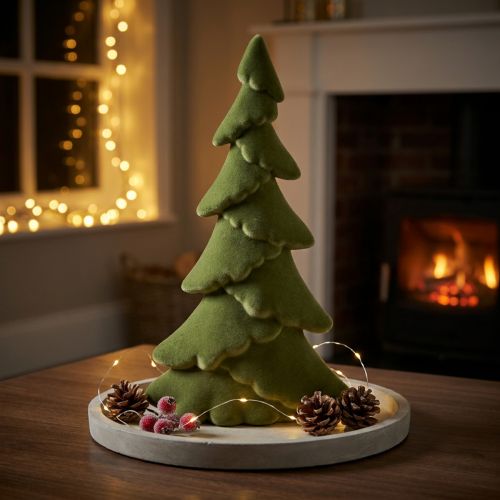 Artificial Christmas tree fir tree green flocked 45cm | Floristik24.ie