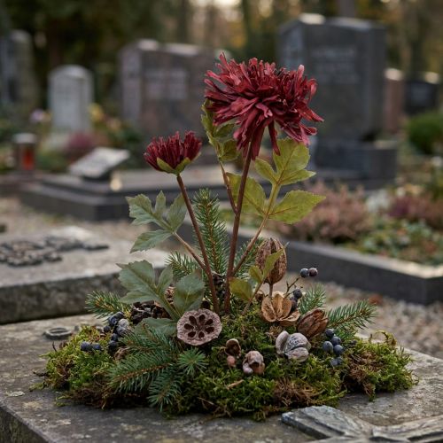 Artificial chrysanthemum in burgundy Ø5cm/Ø11cm L70cm | Floristik24.ie
