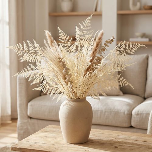 Product Artificial fern as bleached L34cm 12 pcs 2 bunch