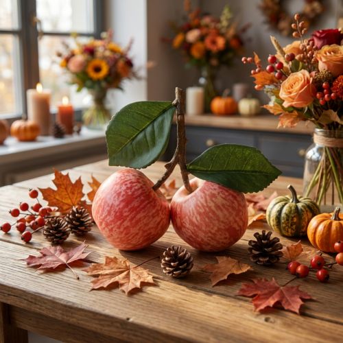 Product Artificial red apple decoration, 2 pieces, 13cm