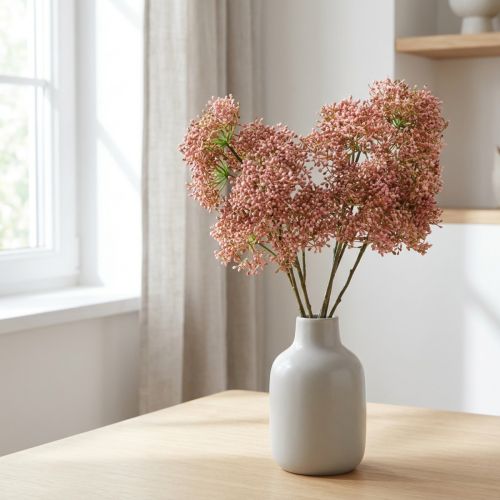 Elderberry artificial pink blossom branch 52cm 4pcs | Floristik24.ie
