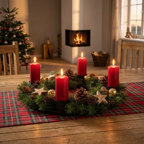 Candle ring rod candles candle holder metal black Ø35cm | Floristik24.ie