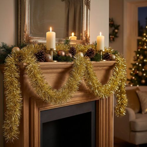 Glamorous Golden Tinsel Garland 270cm – Perfect for festive and elegant decorations | Floristik24.ie