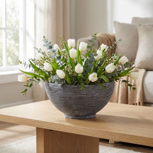 Decorative bowl round plant