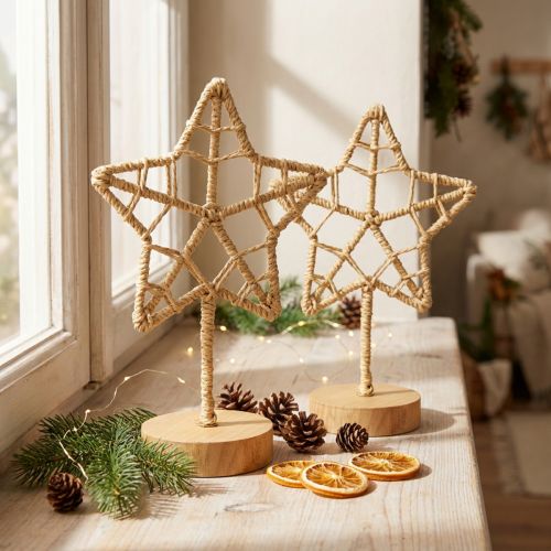 Star decoration metal wood