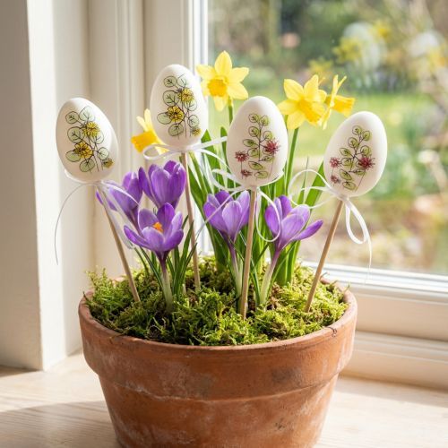Easter eggs plastic Easter decoration plant plugs H6cm 12 pieces | Floristik24.ie