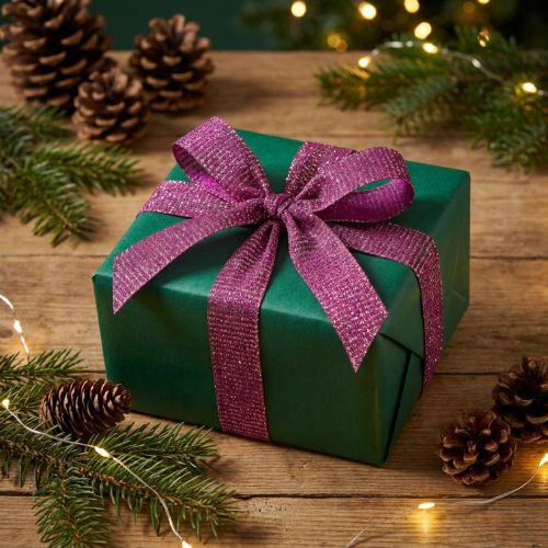 Christmas ribbon with gold threads gift ribbon Erika 25mm 20m | Floristik24.ie