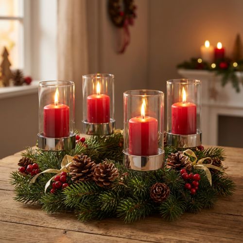 Candle holder for sticking metal/glass Ø5cm H14cm 4 pcs | Floristik24.ie