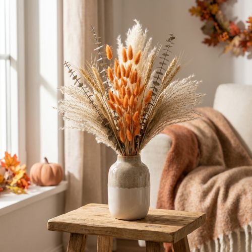 Lagurus Dried Rabbit's Tail Grass Apricot Decorative Dried Flowers 55-60cm 50g | Floristik24.ie