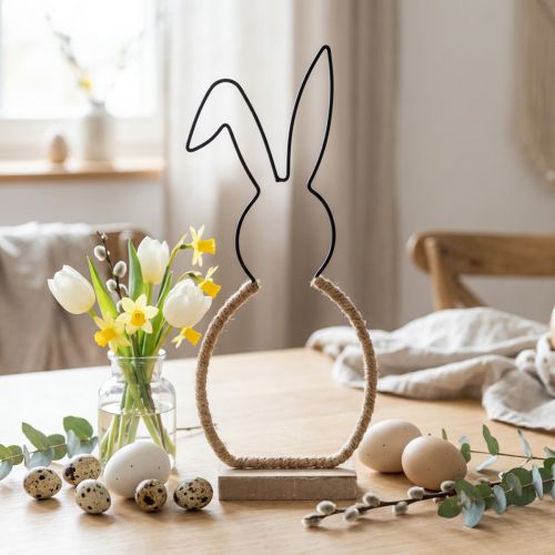 Easter bunny table decoration Easter wire boho decoration bunny 32cm | Floristik24.ie