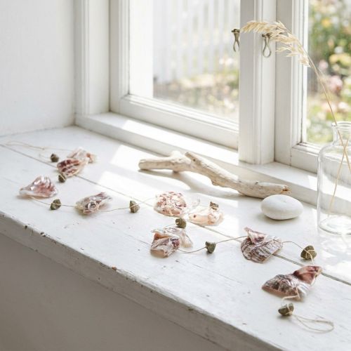 Shell garland with stones nature 100cm | Floristik24.ie
