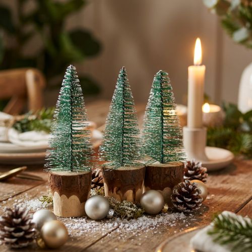 Christmas decoration Christmas tree snowed 10cm 8pcs | Floristik24.ie