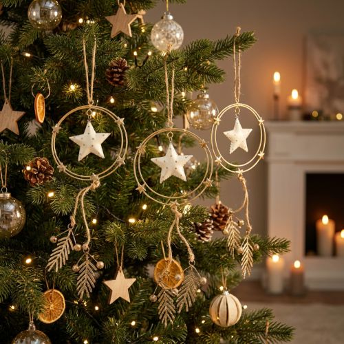 Hanging Decoration Christmas Christmas Tree Decoration Star H38cm 3 Pcs | Floristik24.ie