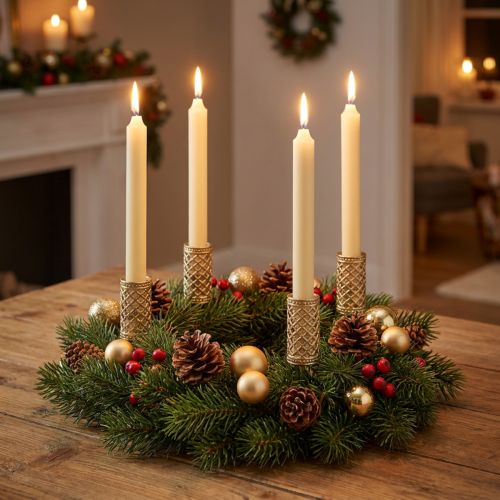 Stick candle holders, matte gold, Ø22mm, H10cm, 4 pieces | Floristik24.ie