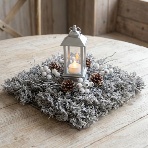 Artificial Moss Realistic Moss Mat Artificial Moss Grey 25×25cm | Floristik24.ie