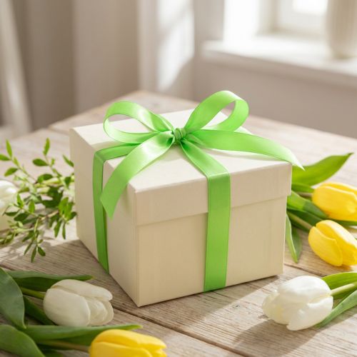 Gift ribbon light green 8mm