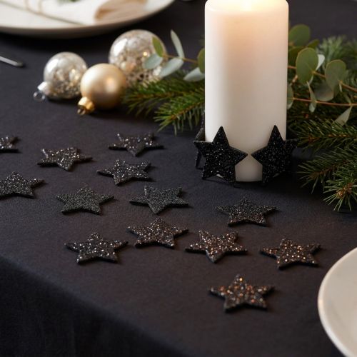 Mini glitter star black 2.5 cm 96 pieces | Floristik24.ie