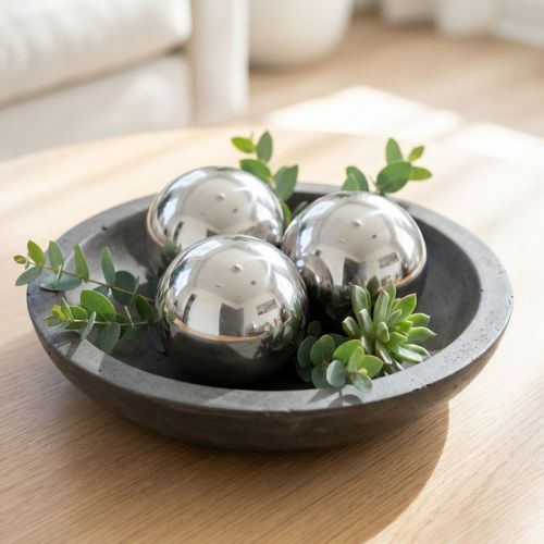 Stainless steel balls for decoration Ø6cm 10 pcs | Floristik24.ie