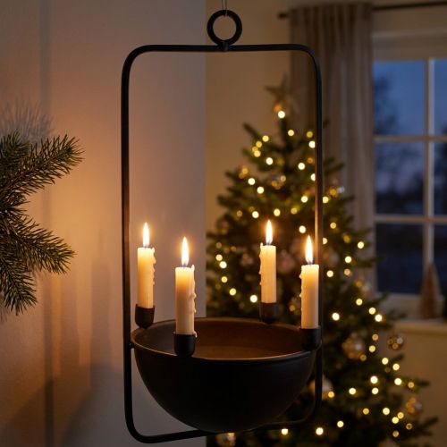 Hanging candle holder Black tree candle holder H30.5cm | Floristik24.ie