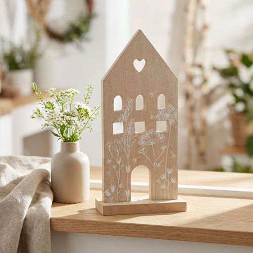 Wooden house decorative house table stand wood 28.5cm | Floristik24.ie