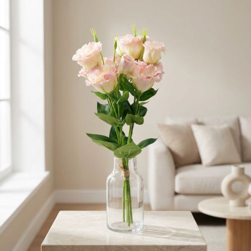 Artificial flowers Eustoma Lisianthus pink cream 52cm 5 pcs | Floristik24.ie