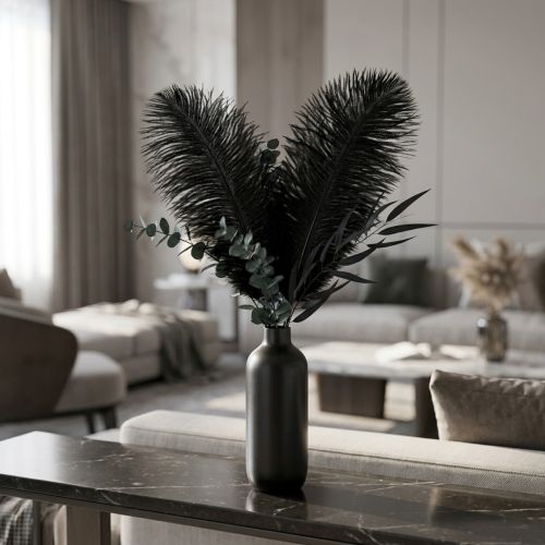 Decorative Ostrich Feathers Black Feathers 38-40cm 2 pcs | Floristik24.ie