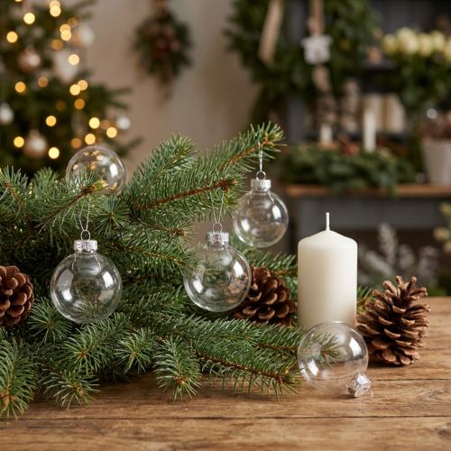 Mini Christmas balls glass retro transparent Ø3cm 22 pcs | Floristik24.ie