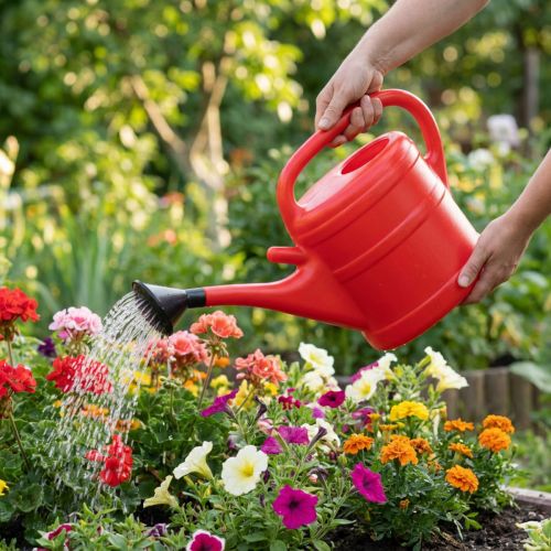 Watering can 10l red
